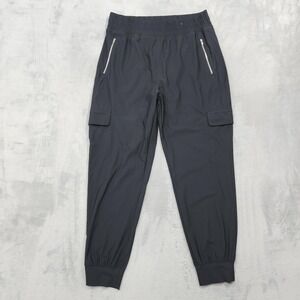 Old Navy Pants Womens M Black Go-Dry Sleektech Cargo Jogger Zip Pocket Athletic
